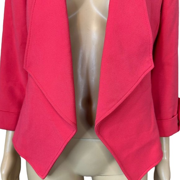 Isabella De Marco Womens Open Blazer Size 8 Coral Mid Length Lined - Picture 7 of 14